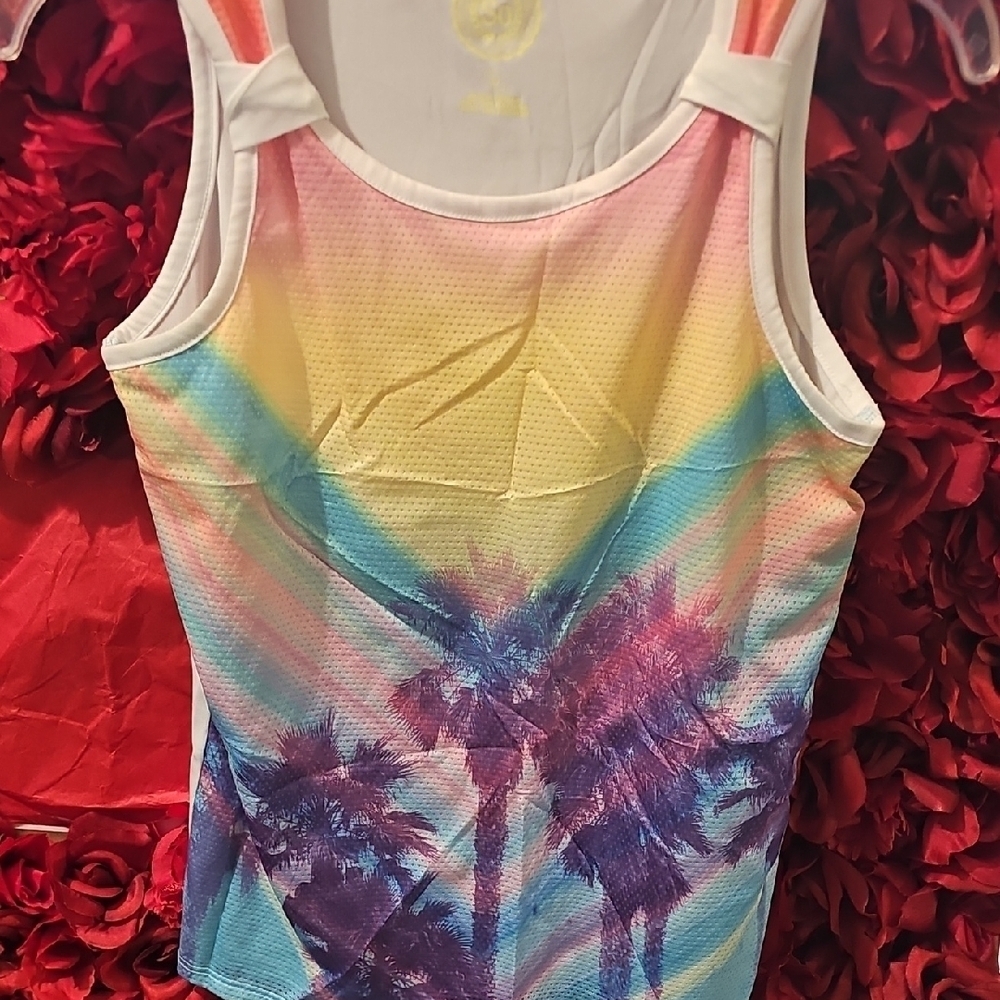 SO Girls Colorful Palm Tree Tank Top Size 10